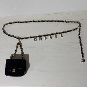 Chanel Classic Flap Micro Bag + Charm Belt